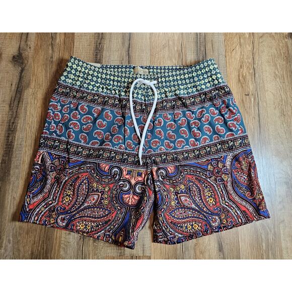 J.CREW Other - J. Crew Paisley Print Multi Color Swim Trunks Econyl Nylon Men's S NWT Sold Out